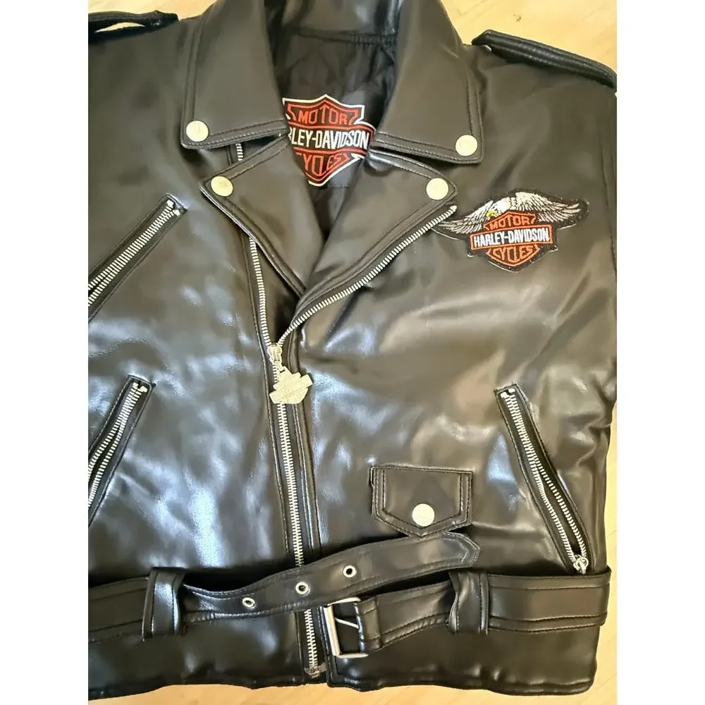 Harley-Davidson® Kids  Faux Leather Moto Jacket Sz. M NWOT